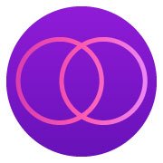 Relacionamentos: Dois círculos perfeitos e idênticos que se sobrepõem parcialmente (estilo diagrama de Venn). A área de intersecção é o foco, transmitindo equilíbrio e harmonia.
